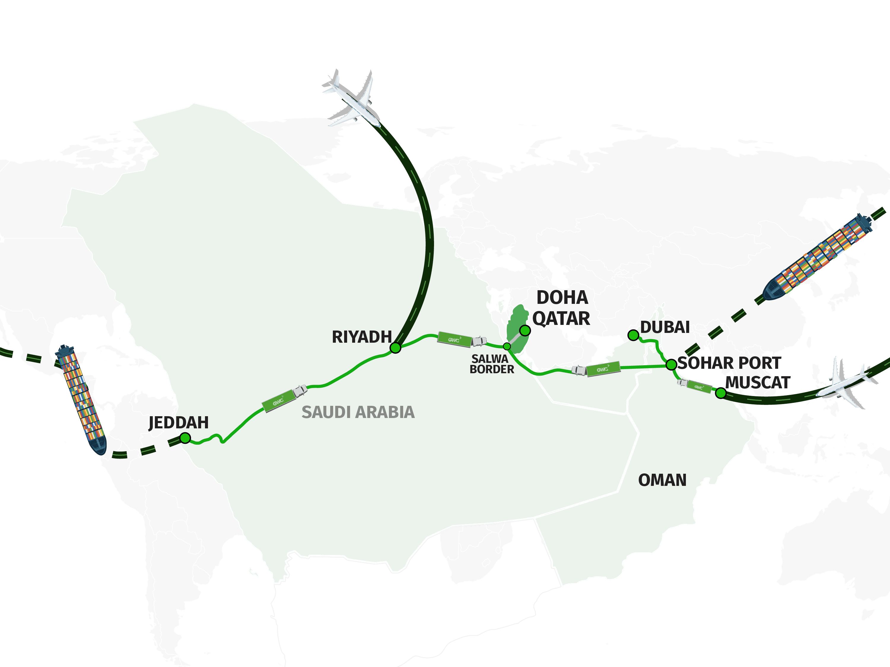 GWC alternate freight route map